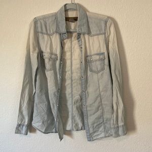 Angel Kiss Blue Button Down Top